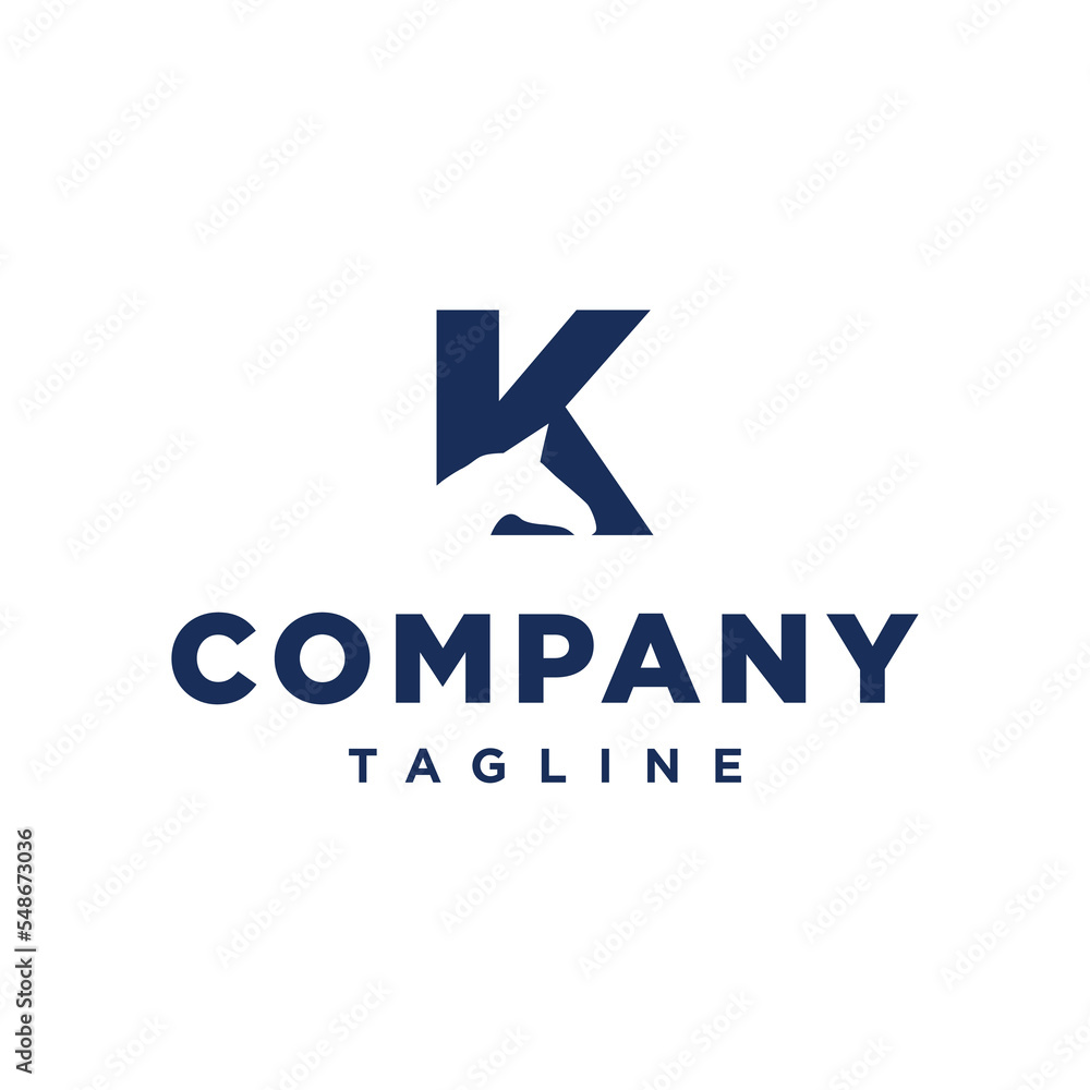 K Letter initial Head Horse equestrian Logo design K Letter initial Head Horse equestrian Logo design