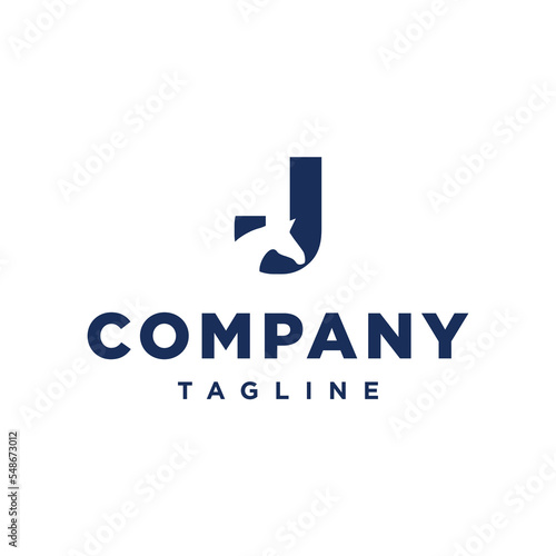 J Letter initial Head Horse equestrian Logo design