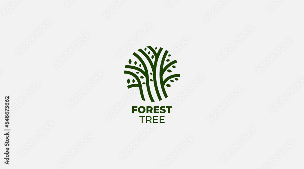 Nature forest trees vector illustration logo design Nature forest trees vector illustration logo design