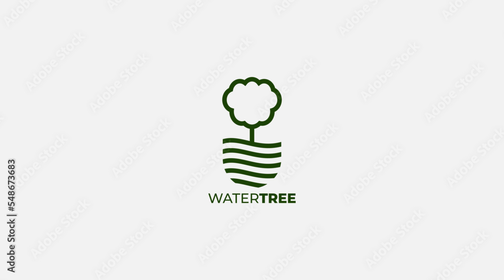 Water tree logo vector design icon template Water tree logo vector design icon template