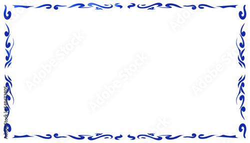 Aesthetic abstract blue border background design suitable for invitation design, greeting cards and others