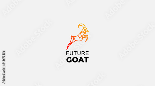 Geometric Goat blockchain vector icon logo design template
