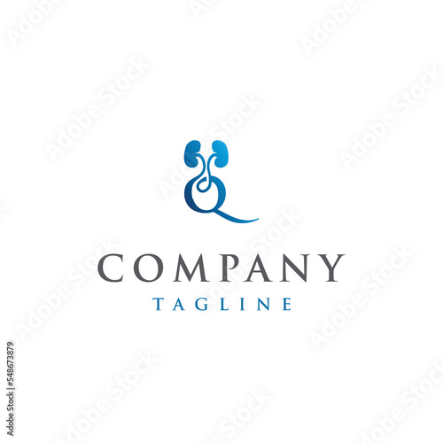 Q Letter Initial modern and luxury kidney logo vector