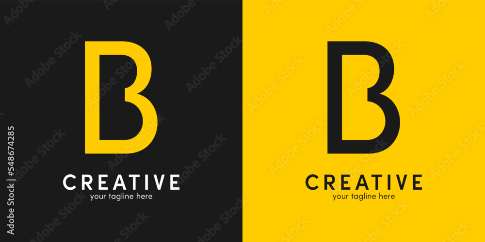 Letter B in Modern Mono Style Letter B in Modern Mono Style