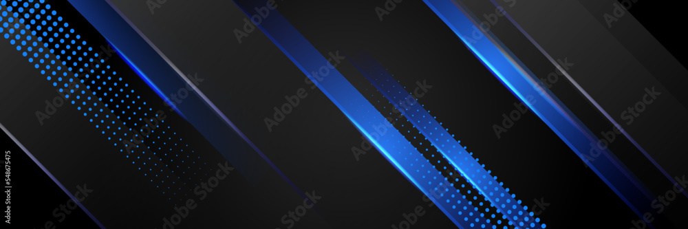 Obraz premium abstract blue and black banner