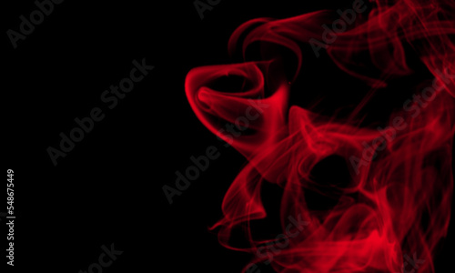 Abstract dark background. Red smoke. Science experiment concept. Premium image.