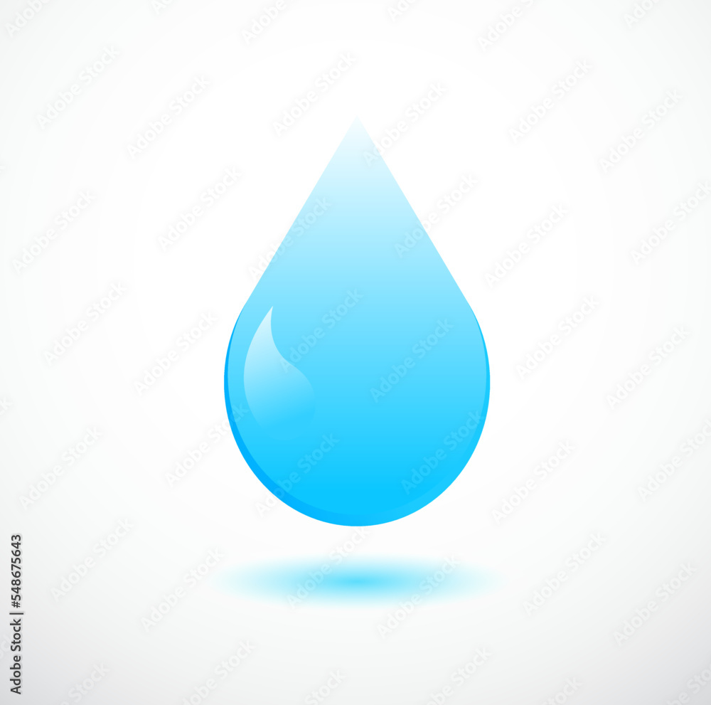 Blue Water Drop Isolated Icon Vector Illustration Blue Water Drop Isolated Icon Vector Illustration