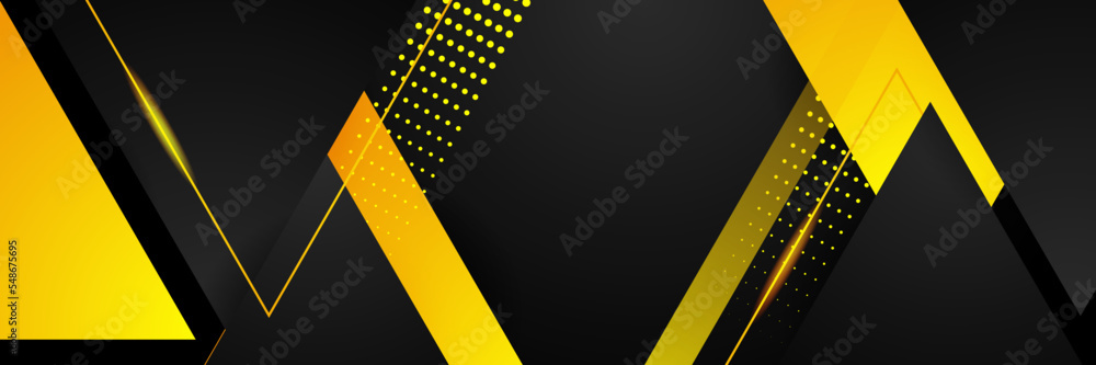 Abstract yellow and black banner background Abstract yellow and black banner background