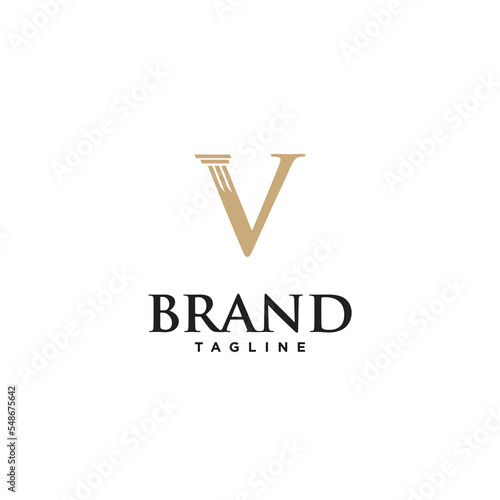 V Letter Law Premium Vector logo icon vector Template