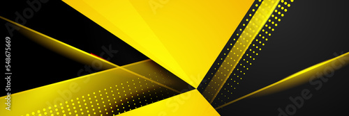 Abstract yellow and black banner background