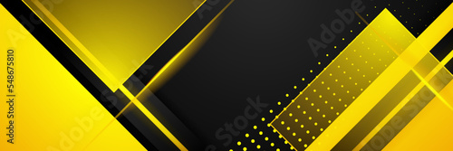 Abstract yellow and black banner background