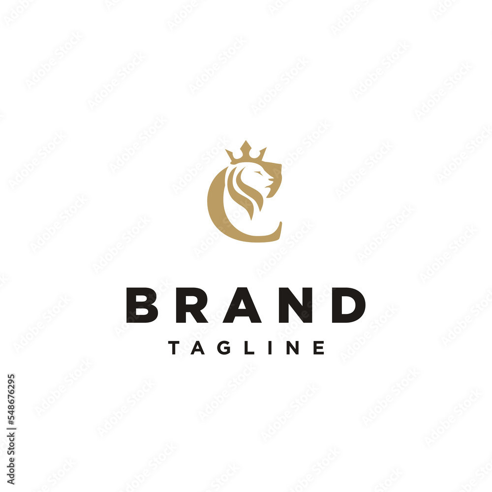 C Letter initial Lion King Elegant logo icon vector Template Stock ...