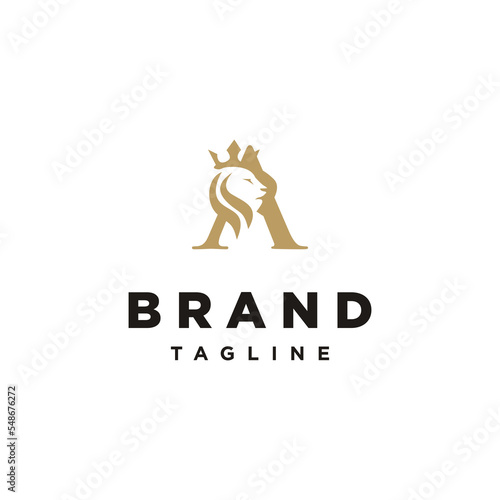 A Letter initial Lion King Elegant logo icon vector Template