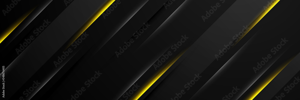 Black and yellow abstract banner background with tech business concept, line, arrow and halftone style. Wallpaper for poster, certificate, presentation, landing page Black and yellow abstract banner background with tech business concept, line, arrow and halftone style. Wallpaper for poster, certificate, presentation, landing page