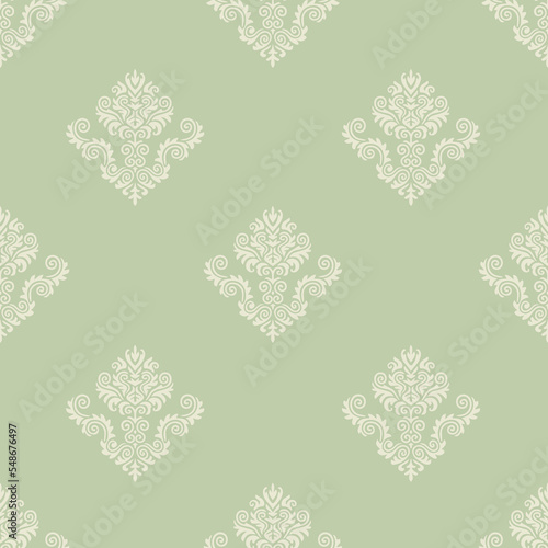 Vector Vintage Damask Royal Pattern Wallpaper Design With Floral Ornament