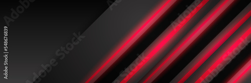 Abstract red and black banner. Background design for brochure, website, flyer. Geometric red black gradient shapes wallpaper for poster, certificate, presentation, landing page