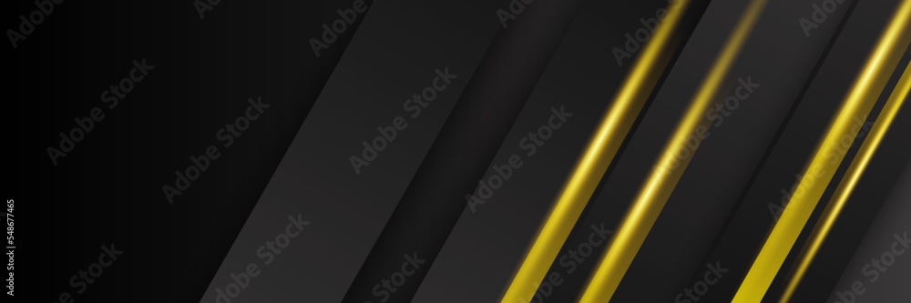 Fototapeta premium Abstract black and yellow banner background. Vector abstract graphic design banner pattern presentation background web template.