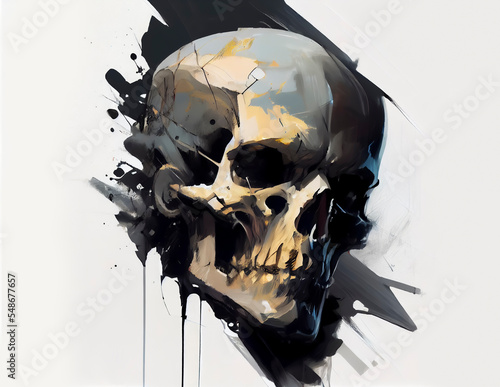 Menschlicher Schädel oder Totenkopf Illustration