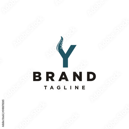 Y Letter initial octo octopus cracen logo icon vector Template