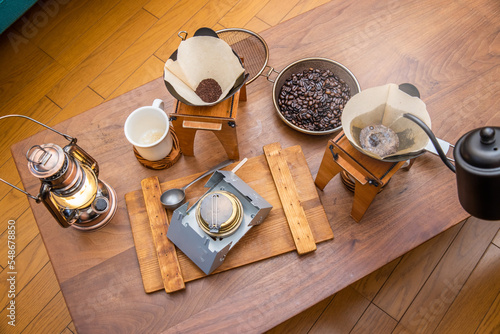 自家焙煎のコーヒー　Home-roasted coffee at campsites  photo