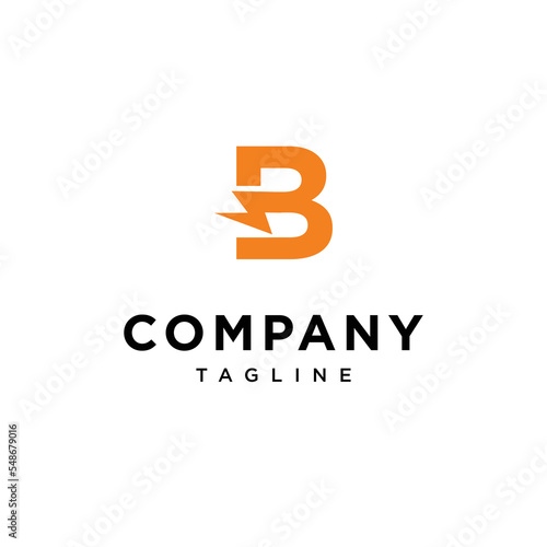 B Letter Electric storm Vector logo icon vector Template