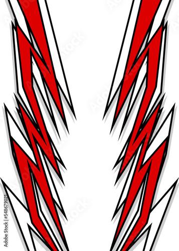 Abstract background with spikes and arrow line pattern. Abstract racing decal
