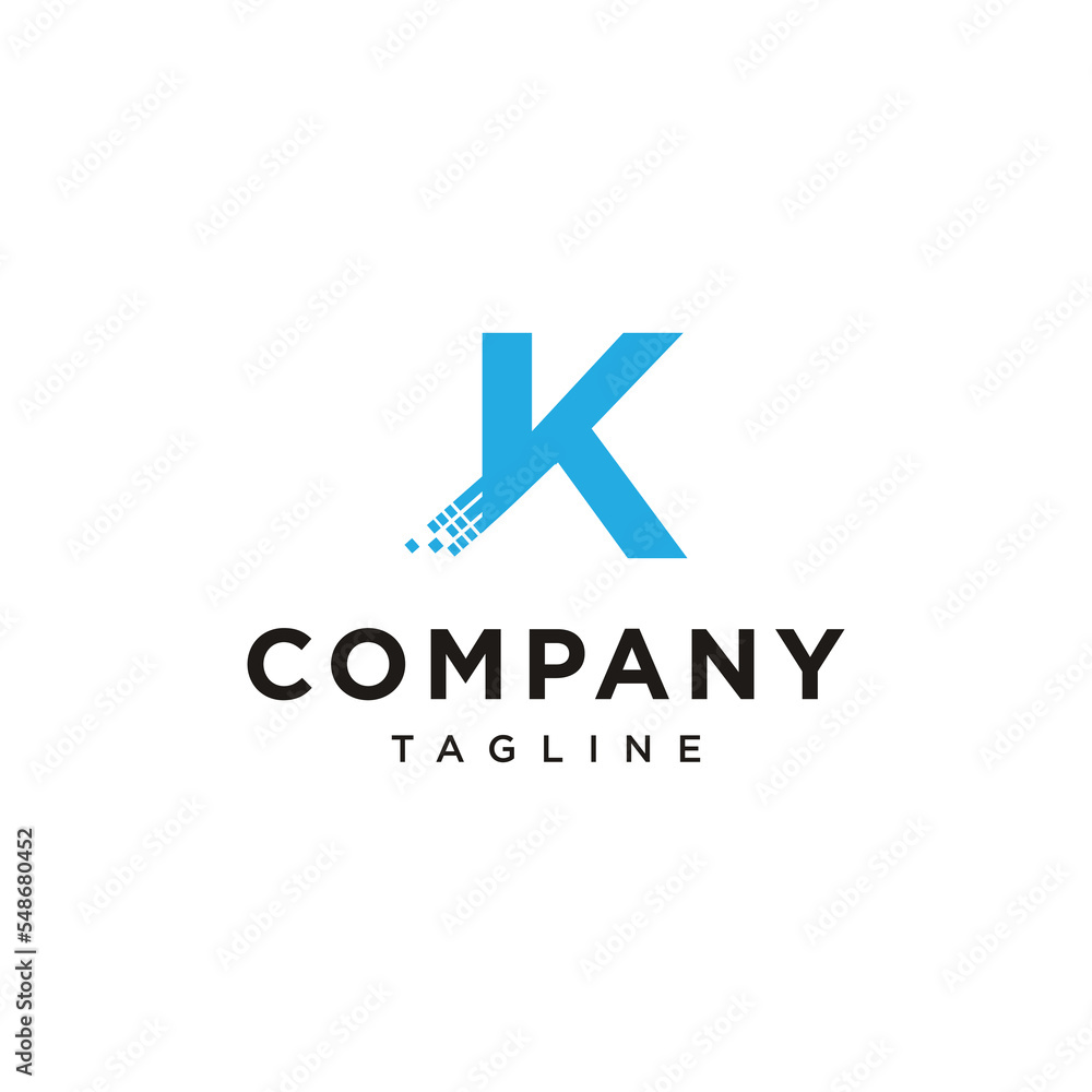 K Letter technology network computer Vector logo icon vector Template