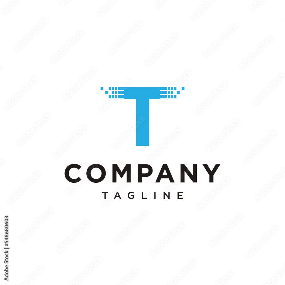 T Letter technology network computer Vector logo icon vector Template T Letter technology network computer Vector logo icon vector Template