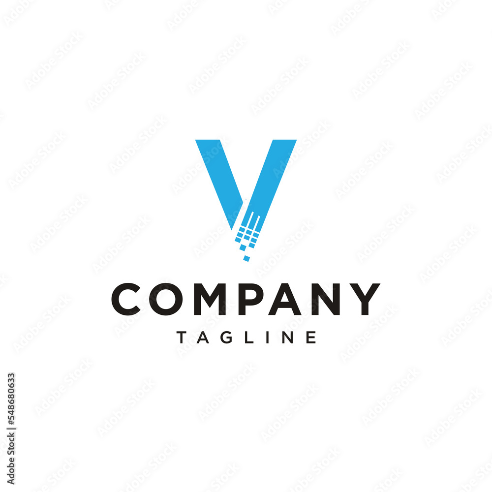 V Letter technology network computer Vector logo icon vector Template V Letter technology network computer Vector logo icon vector Template