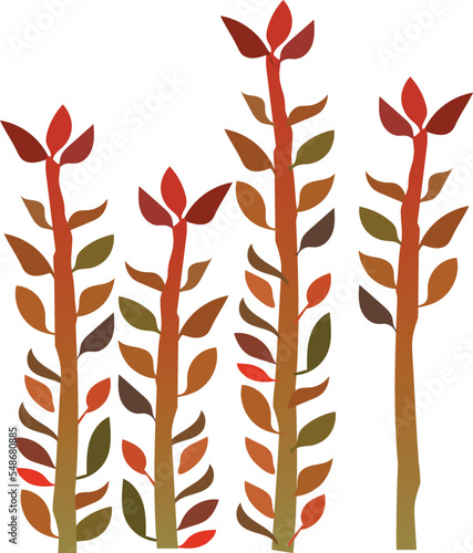 Contemporary floral shapes with leaves, fruits and floral bouquets. Folk style. Mid Century Modern Art design for paper, cover, fabric, interior decor, and other users.