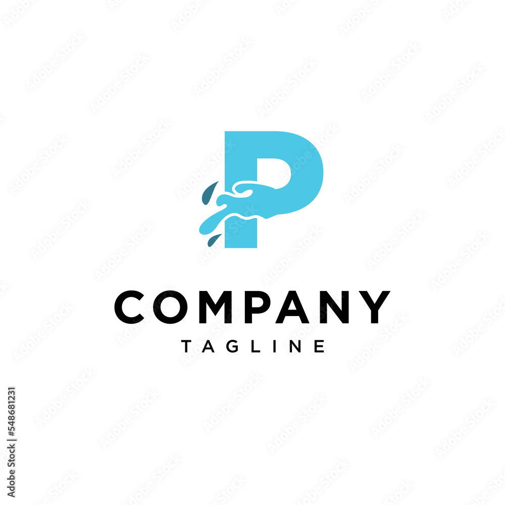 P Letter water Vector logo icon vector Template P Letter water Vector logo icon vector Template