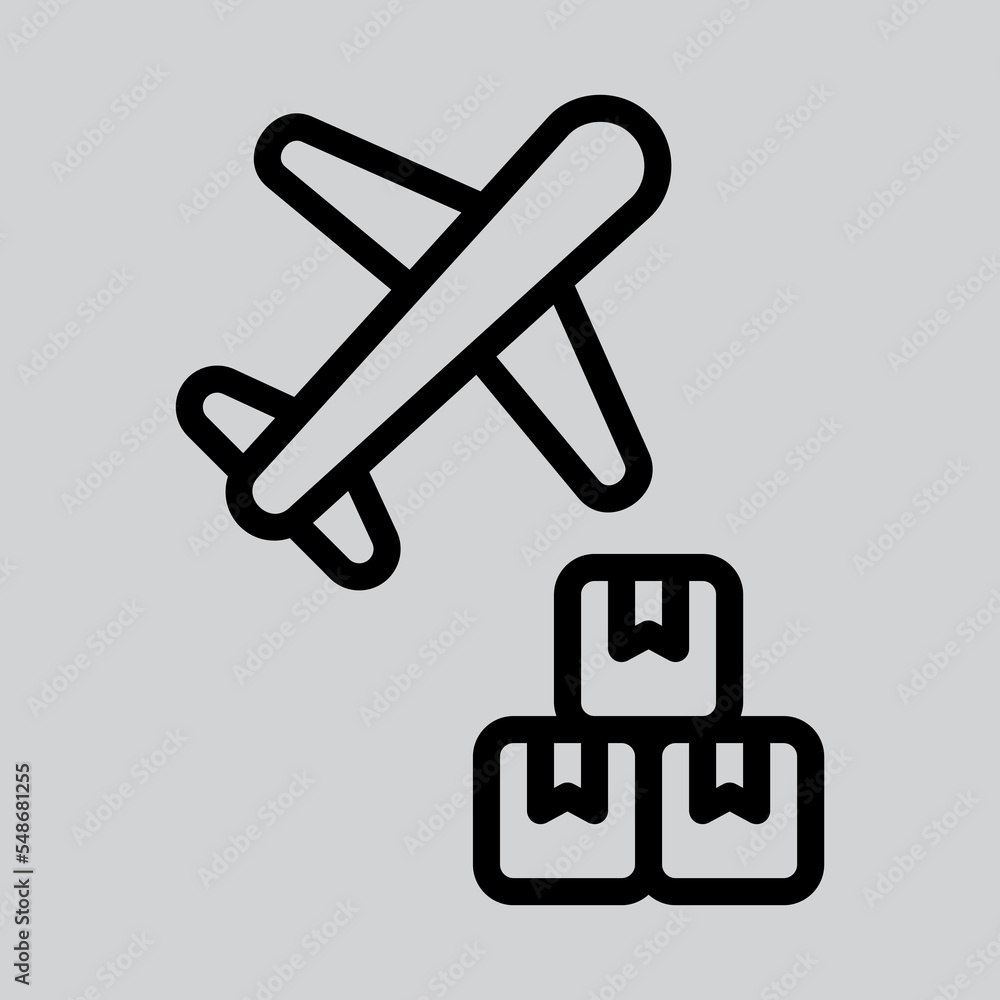 Air freight icon in line style about logistics, use for website mobile app presentation Air freight icon in line style about logistics, use for website mobile app presentation