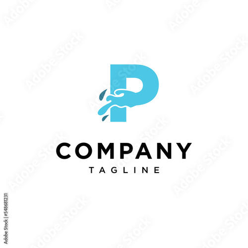 P Letter water Vector logo icon vector Template