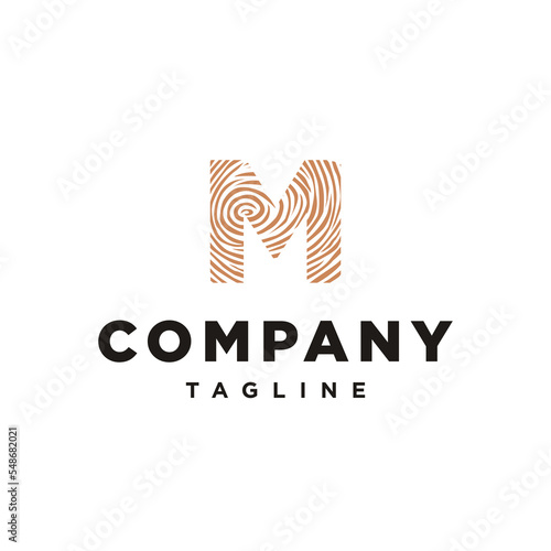 M Letter initial Wood logo inspiration