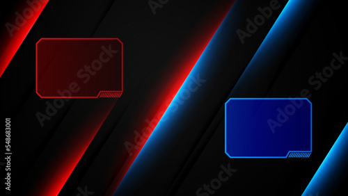 versus vs background with blue and red light, halftone, gradient color for game, battle, fight, competition, match, sport, contest, team, championship, combat, duel, tournament, and 3d effect