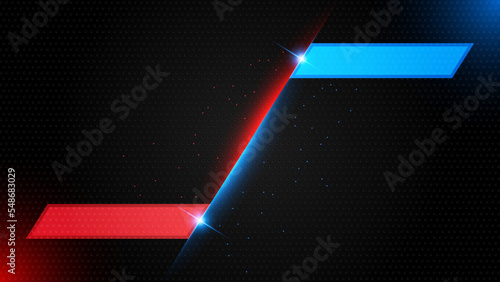 versus vs background with blue and red light, halftone, gradient color for game, battle, fight, competition, match, sport, contest, team, championship, combat, duel, tournament, and 3d effect