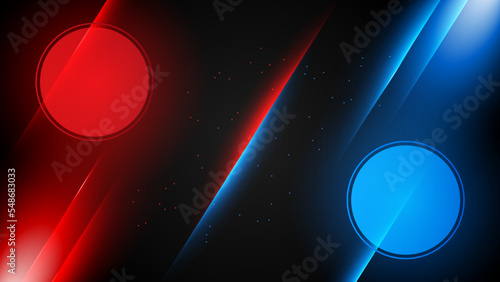 versus vs background with blue and red light, halftone, gradient color for game, battle, fight, competition, match, sport, contest, team, championship, combat, duel, tournament, and 3d effect