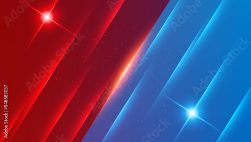 versus vs background with blue and red light, halftone, gradient color for game, battle, fight, competition, match, sport, contest, team, championship, combat, duel, tournament, and 3d effect
