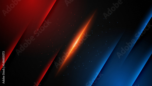 versus vs background with blue and red light, halftone, gradient color for game, battle, fight, competition, match, sport, contest, team, championship, combat, duel, tournament, and 3d effect