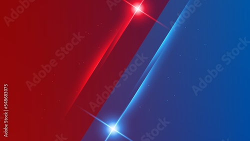 versus vs background with blue and red light, halftone, gradient color for game, battle, fight, competition, match, sport, contest, team, championship, combat, duel, tournament, and 3d effect