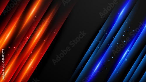 versus vs background with blue and red light, halftone, gradient color for game, battle, fight, competition, match, sport, contest, team, championship, combat, duel, tournament, and 3d effect