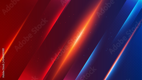 versus vs background with blue and red light, halftone, gradient color for game, battle, fight, competition, match, sport, contest, team, championship, combat, duel, tournament, and 3d effect