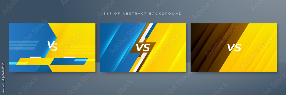 Blue yellow versus vs background. Vector illustration for game, battle, challenge, fight, competition, contest, team, boxing, championship, clash, combat, tournament, conflict, duel, MMA, football