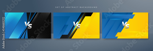 Blue yellow versus vs background. Vector illustration for game, battle, challenge, fight, competition, contest, team, boxing, championship, clash, combat, tournament, conflict, duel, MMA, football
