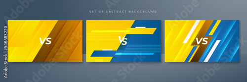 Blue yellow versus vs background. Vector illustration for game, battle, challenge, fight, competition, contest, team, boxing, championship, clash, combat, tournament, conflict, duel, MMA, football