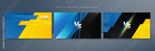 Blue yellow versus vs background. Vector illustration for game, battle, challenge, fight, competition, contest, team, boxing, championship, clash, combat, tournament, conflict, duel, MMA, football