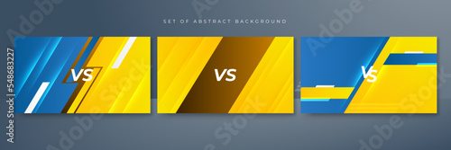 Blue yellow versus vs background. Vector illustration for game, battle, challenge, fight, competition, contest, team, boxing, championship, clash, combat, tournament, conflict, duel, MMA, football