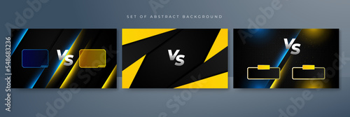 Blue yellow versus vs background. Vector illustration for game, battle, challenge, fight, competition, contest, team, boxing, championship, clash, combat, tournament, conflict, duel, MMA, football