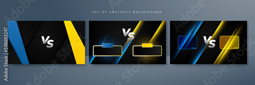 Blue yellow versus vs background. Vector illustration for game, battle, challenge, fight, competition, contest, team, boxing, championship, clash, combat, tournament, conflict, duel, MMA, football