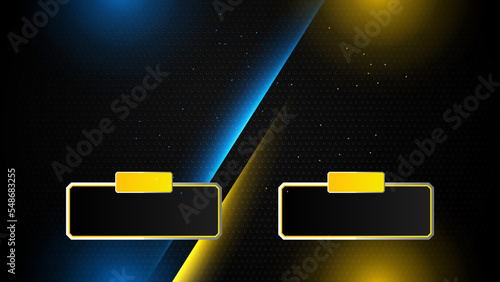 Blue yellow versus vs background. Vector illustration for game, battle, challenge, fight, competition, contest, team, boxing, championship, clash, combat, tournament, conflict, duel, MMA, football